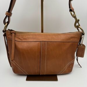 Authentic Coach Leather Crossbody Shoulder Handbag with Adjustable Strap